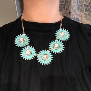 Teal Flower Necklace